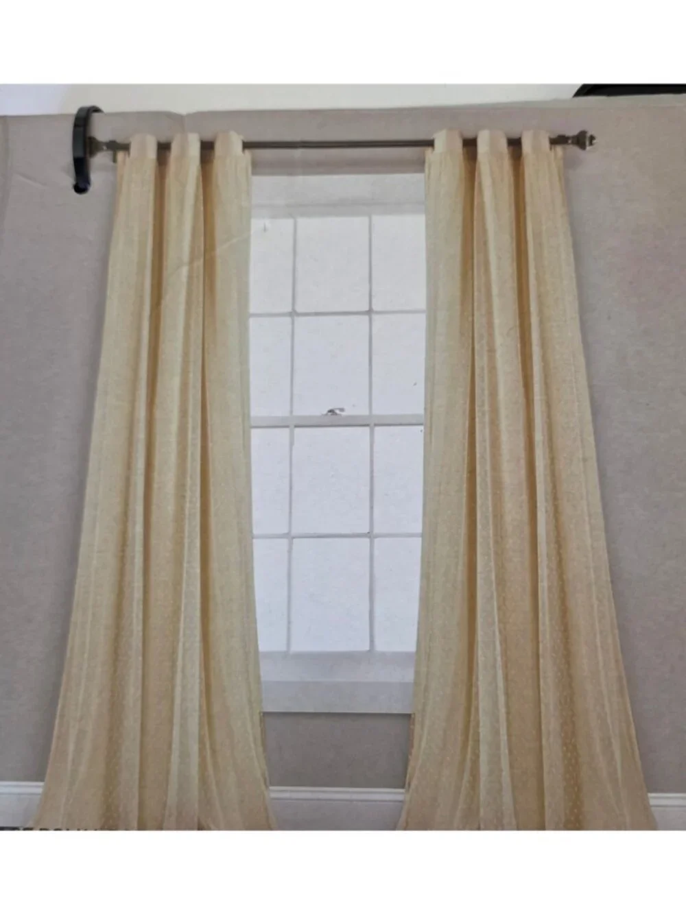 Cottage Polka Dot Sheer Window Curtain Panels 38